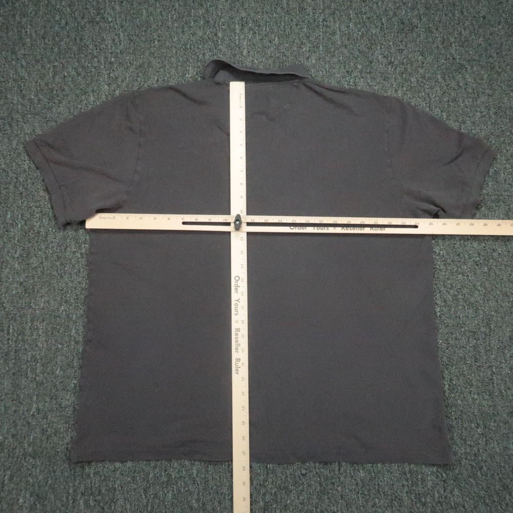Faherty Shirt Mens Extra Large Washed Black Pique Polo Golf Lightweight Tencel - Picture 7 of 10
